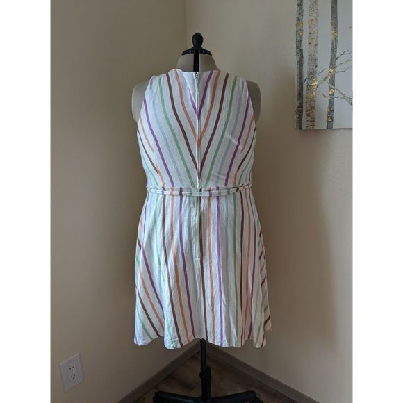 ModCloth Looking Back Sleeveless Dress Pastel Stripes - Picture 5 of 8